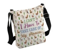 Divertido bolso cruzado de alpacas con texto en inglés "I Can't I Have To Take Care Of My Alpacas", regalo para amantes de las alpacas, Alpacasbag