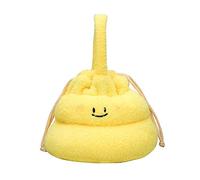 Divertido bolso de mano con forma de caca para mujer, diseño de dibujos animados, de felpa, con cordón, bolsa cruzada de gran capacidad, Amarillo