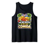 Divertido Boricua Foodie No Me invita Si No Hay Comida Camiseta sin Mangas