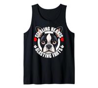 Divertido Boston Terrier Robando Corazones Volando Pedos Lindo Perro Camiseta sin Mangas