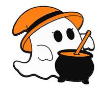 Divertido broche de aleación de dibujos animados de fantasmas blancos para adultos y niños, talla única, como se describe