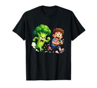Divertido brócoli Enojado Persiguiendo a un Chico Amante de los Dulces Camiseta