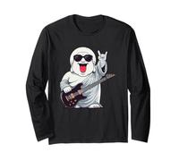 Divertido Buda Rock Music Guitarrista Diseño Retro Manga Larga