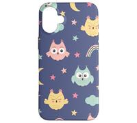 Divertido búhos patrón Estrellas Luna Arco Iris Lindo búho Nocturno Carcasa para iPhone 16 Plus