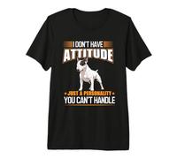 Divertido Bull Terrier con el Texto «No Tengo Actitud», un bulllie Dog inglés Camiseta Premium