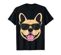 Divertido Bulldog Francés Amante Retro Perro Gafas De Sol Mascot Camiseta