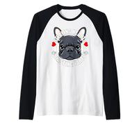 Divertido Bulldog francés francés robando Corazones Volando Pedos Camiseta Manga Raglan