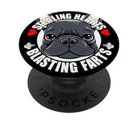 Divertido Bulldog francés francés robando Corazones Volando Pedos PopSockets PopGrip Adhesivo