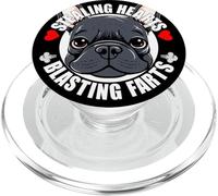 Divertido Bulldog francés francés robando Corazones Volando Pedos PopSockets PopGrip para MagSafe