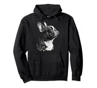 Divertido Bulldog Francés Frenchie Blanco y Negro Sudadera con Capucha