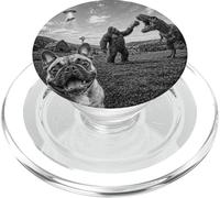 Divertido Bulldog Francés Selfie con Bigfoot Y T Rex PopSockets PopGrip para MagSafe