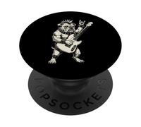 Divertido Bulldog Perro Tocando Guitarra Rock and Roll Música Rock PopSockets PopGrip Adhesivo