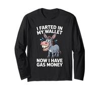 Divertido Burro Diciendo humorístico Billetera de Gas Dinero Broma Mujeres Hombres Manga Larga