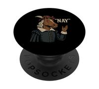 Divertido caballo de Shakespeare diciendo Nay Neigh Inglés Renacimiento PopSockets PopGrip Adhesivo