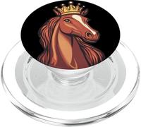 Divertido caballo real con corona para rey y reina PopSockets PopGrip para MagSafe