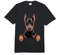 Divertido Cachorro de Doberman Pinscher con Bolsillo Que se asoma Comfort Colors Adult Heavyweight T-Shirt