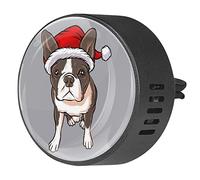 Divertido cachorro de perro con disfraz de Navidad de Papá Noel 2 piezas de ambientador de aromaterapia de coche difusor de fragancia de coche Locket difusor de ventilación para coche, oficina, cocina