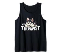 Divertido Cachorro de Perro Husky Siberiano, mi Terapeuta Camiseta sin Mangas