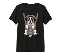Divertido Cachorro de San Bernardo en un portabebés. Amante de los Perros Camiseta Premium