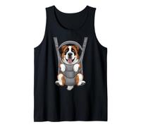 Divertido Cachorro de San Bernardo en un portabebés. Amante de los Perros Camiseta sin Mangas