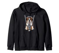 Divertido Cachorro de San Bernardo en un portabebés. Amante de los Perros Sudadera con Capucha
