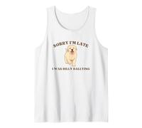 Divertido cachorro Dilly Dallying Golden Retriever Camiseta sin Mangas