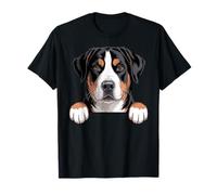 Divertido Cachorro Suizo de Perro de montaña Suizo con Bolsillo Que se asoma Camiseta