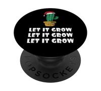 Divertido Cactus Jardinero Botánico Navidad Let It Grow PopSockets PopGrip Adhesivo