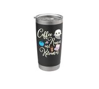 Divertido café coreano Relax n Chill Cute Ghost Coffee Ramen & Kdramas Vaso térmico de acero inoxidable de doble pared