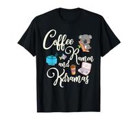 Divertido café Coreano Relax n Chill Koala Bear Ramen & Kdramas Camiseta