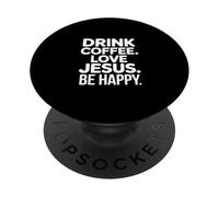 Divertido Café Jesús Feliz Diciendo Humor PopSockets PopGrip Adhesivo