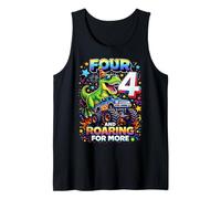 Divertido camión para el Cuarto cumpleaños de Truck Four y Roaring for More Camiseta sin Mangas