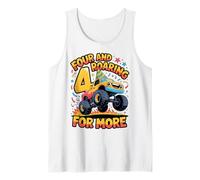 Divertido camión para el Cuarto cumpleaños de Truck Four y Roaring for More Camiseta sin Mangas