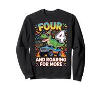 Divertido camión para el Cuarto cumpleaños de Truck Four y Roaring for More Sudadera