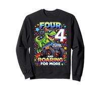 Divertido camión para el Cuarto cumpleaños de Truck Four y Roaring for More Sudadera