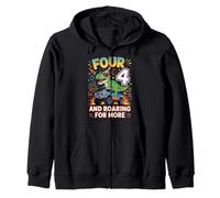Divertido camión para el Cuarto cumpleaños de Truck Four y Roaring for More Sudadera con Capucha