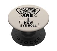 Divertido campeón de bromas de papá y papá, malos juegos de palabras para el Día del Padre PopSockets PopGrip Adhesivo