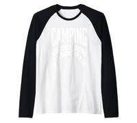 Divertido Camping Viendo documental de la Naturaleza en Carpa Cita Camiseta Manga Raglan