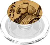 Divertido caniche Samurai Dog Vintage PopSockets PopGrip para MagSafe