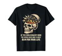 Divertido Caótico Mente Cráneo Sarcástico Humor Oscuro Camiseta
