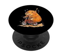 Divertido Capibara En Bicicleta PopSockets PopGrip Adhesivo