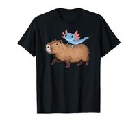Divertido Capibara Equitación Axolotl Mujeres Niños Niños Axolotl Amante Camiseta