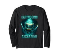 Divertido Cappuccino Assassin Café Ninja Samurái Camiseta Manga Larga