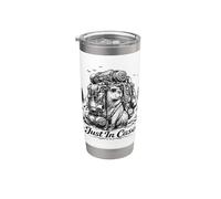 Divertido Capybara Camping Retro Senderismo Viajero Vaso térmico de acero inoxidable de doble pared