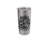 Divertido Capybara Camping Retro Senderismo Viajero Vaso térmico de acero inoxidable de doble pared