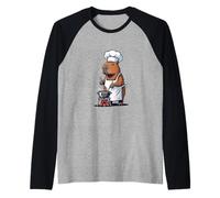 Divertido Capybara Chef Cocina Camiseta Manga Raglan