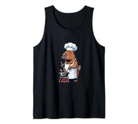Divertido Capybara Chef Cocina Camiseta sin Mangas