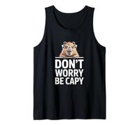 Divertido Capybara Diciendo Don't Worry Be Capy Cute Camiseta sin Mangas