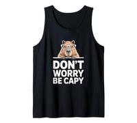 Divertido Capybara Diciendo Don't Worry Be Capy Cute Camiseta sin Mangas