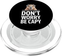 Divertido Capybara Diciendo Don't Worry Be Capy Cute PopSockets PopGrip para MagSafe